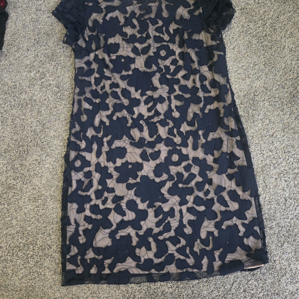 Tiana B. Black Floral Lace Overlay with Nude Lining